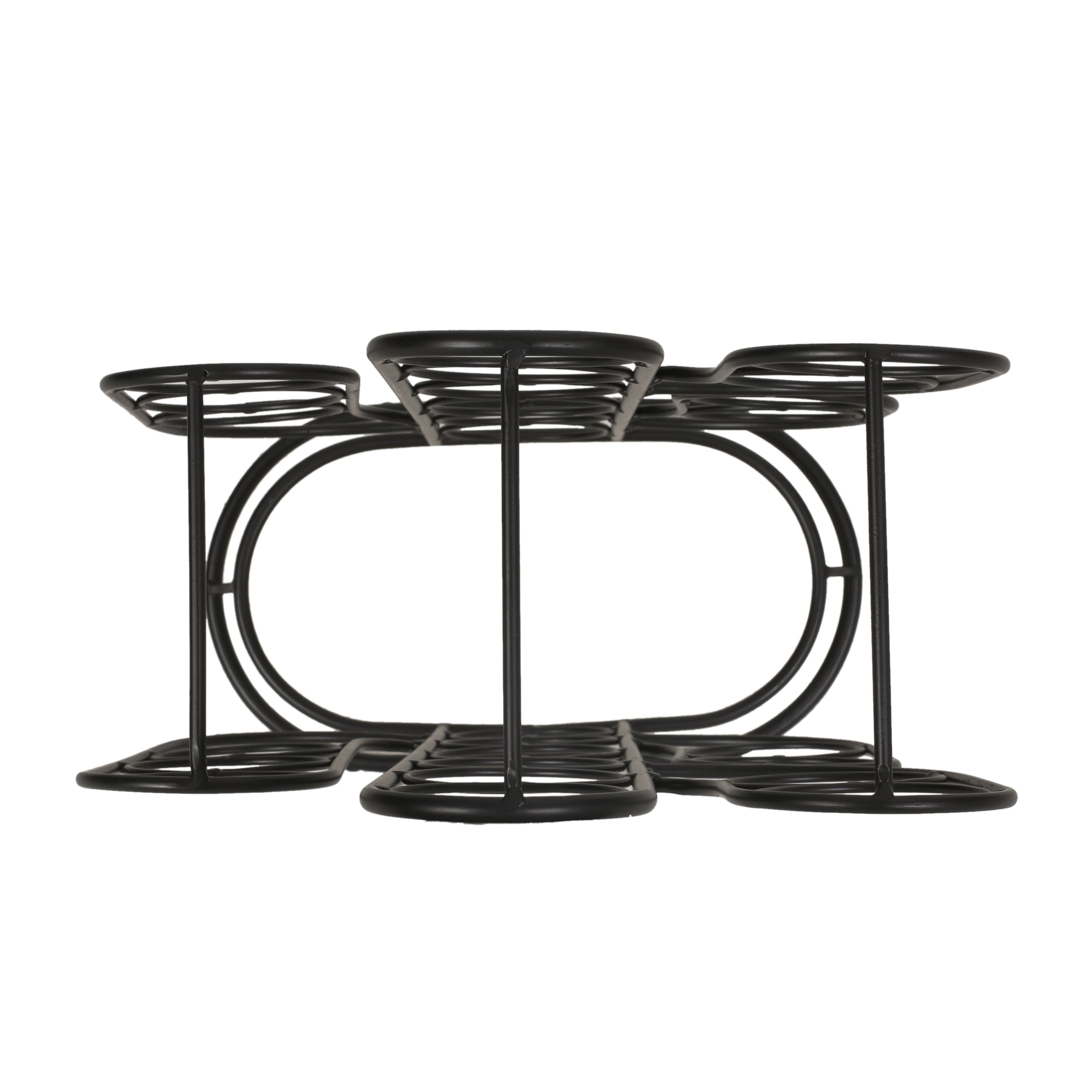 Fritsche Modern Industrial 13 Bottle Tabletop Cactus Wine Rack, Black