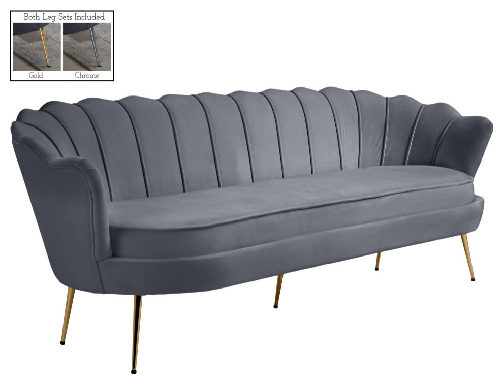 Gardenia  Velvet Upholstered Chair   Midcentury   Sofas   by Meridian Furniture  Houzz