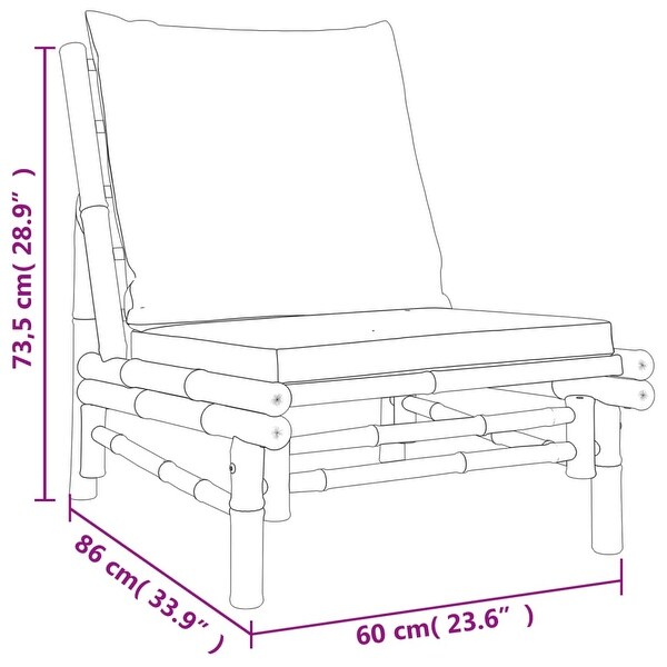 vidaXL Patio Bench with Cream White Cushions Bamboo