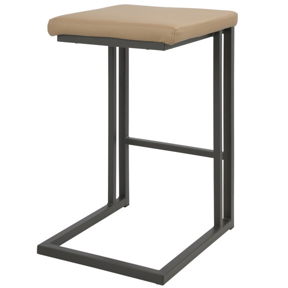 Roman Industrial Counter Stool in Grey and Camel F...