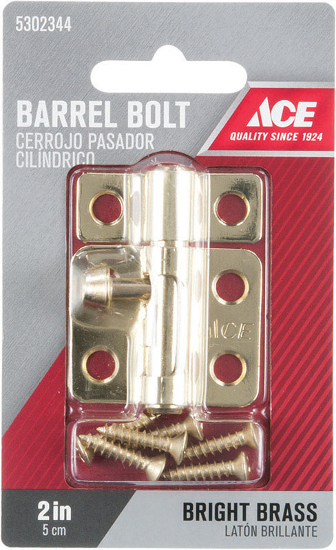 Ace 0.62 in. L Brass Barrel Bolt 1 pk