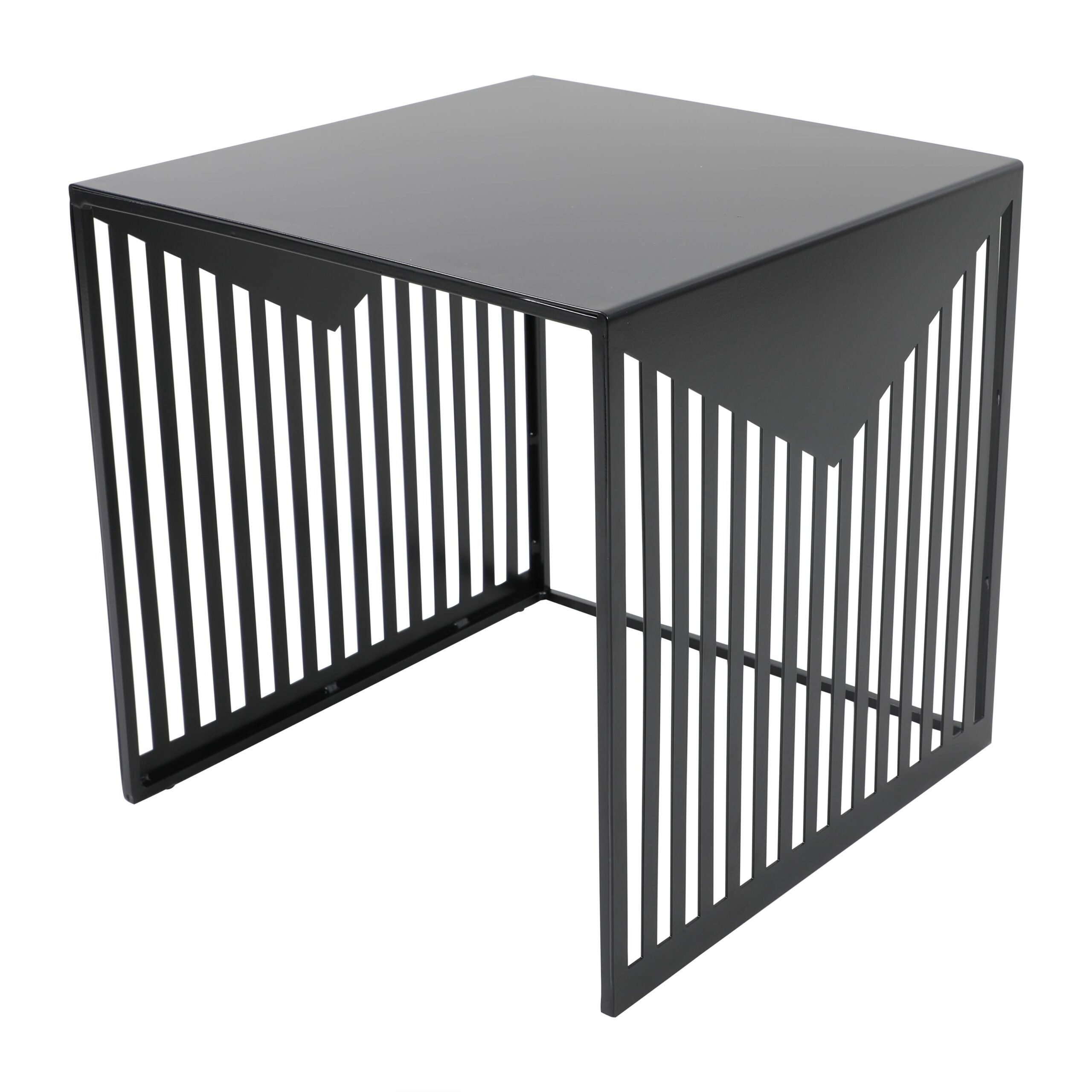 LeisureMod Cisco Modern Square Powder-Coated Steel Finish Side Table - 15.8