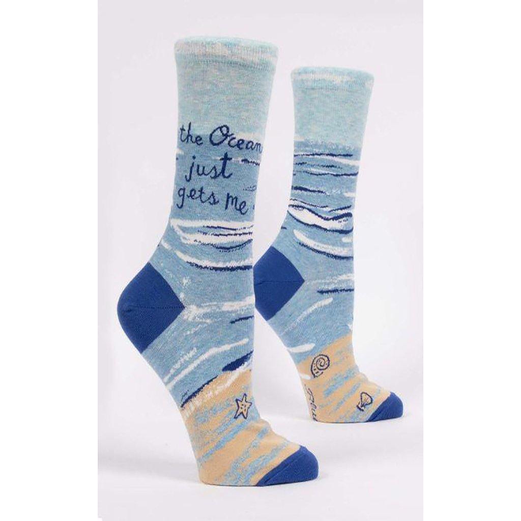   Women's Crew Socks - The Ocean Just Gets Me