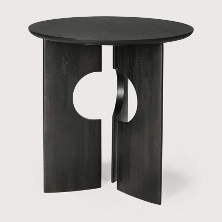 Table d'appoint， bout de canapé teck vernis noir - Cove ETHNICRAFT