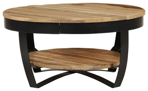 vidaXL Rough Mango Wood Coffee Table Side Couch Tea Accent Table Furniture   Industrial   Coffee Tables   by vidaXL LLC  Houzz