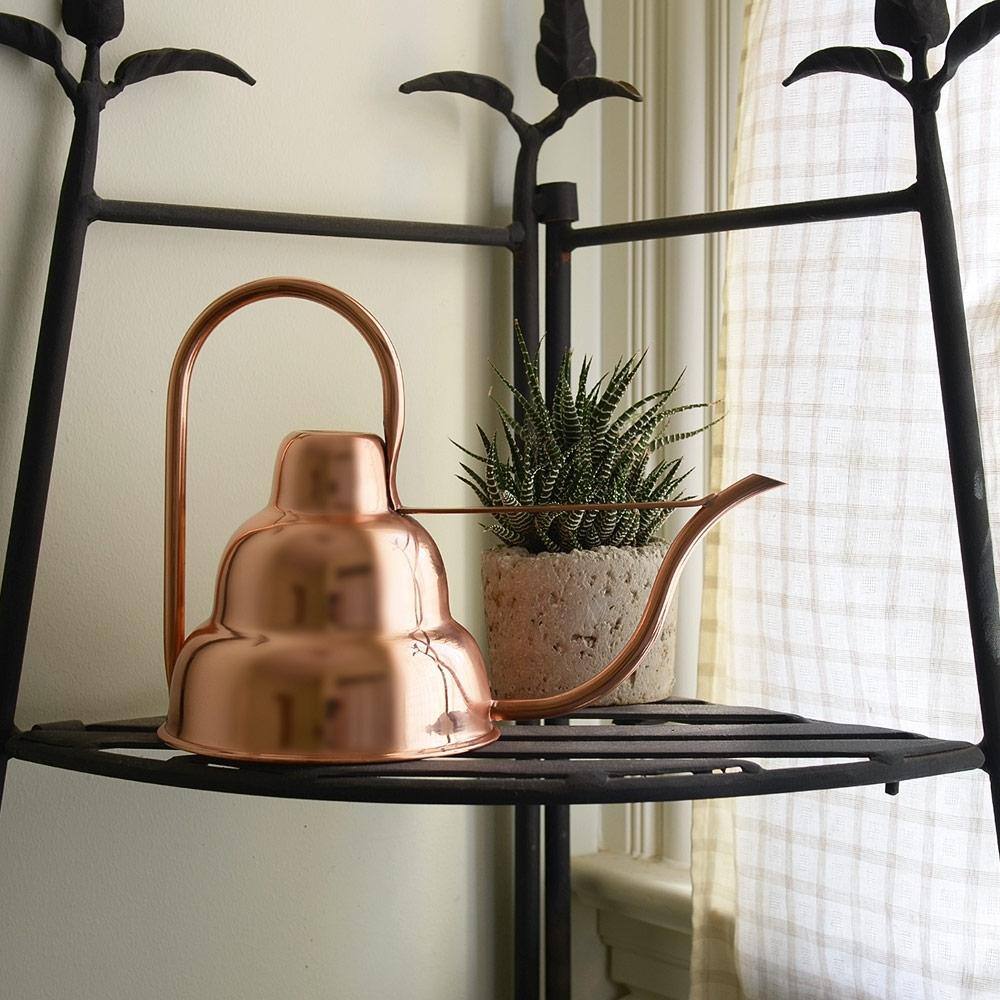 Achla Designs 8.25 in. Tall Copper Plated 3-Tiered Modern Deco Watering Can WC-17