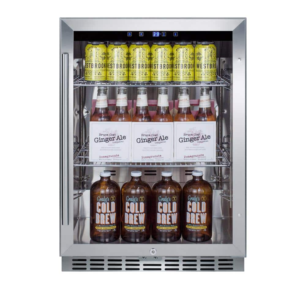 Summit Appliance 24 in. 5 cu. ft. Built-in Outdoor Refrigerator in Stainless Steel SCR611GLOS