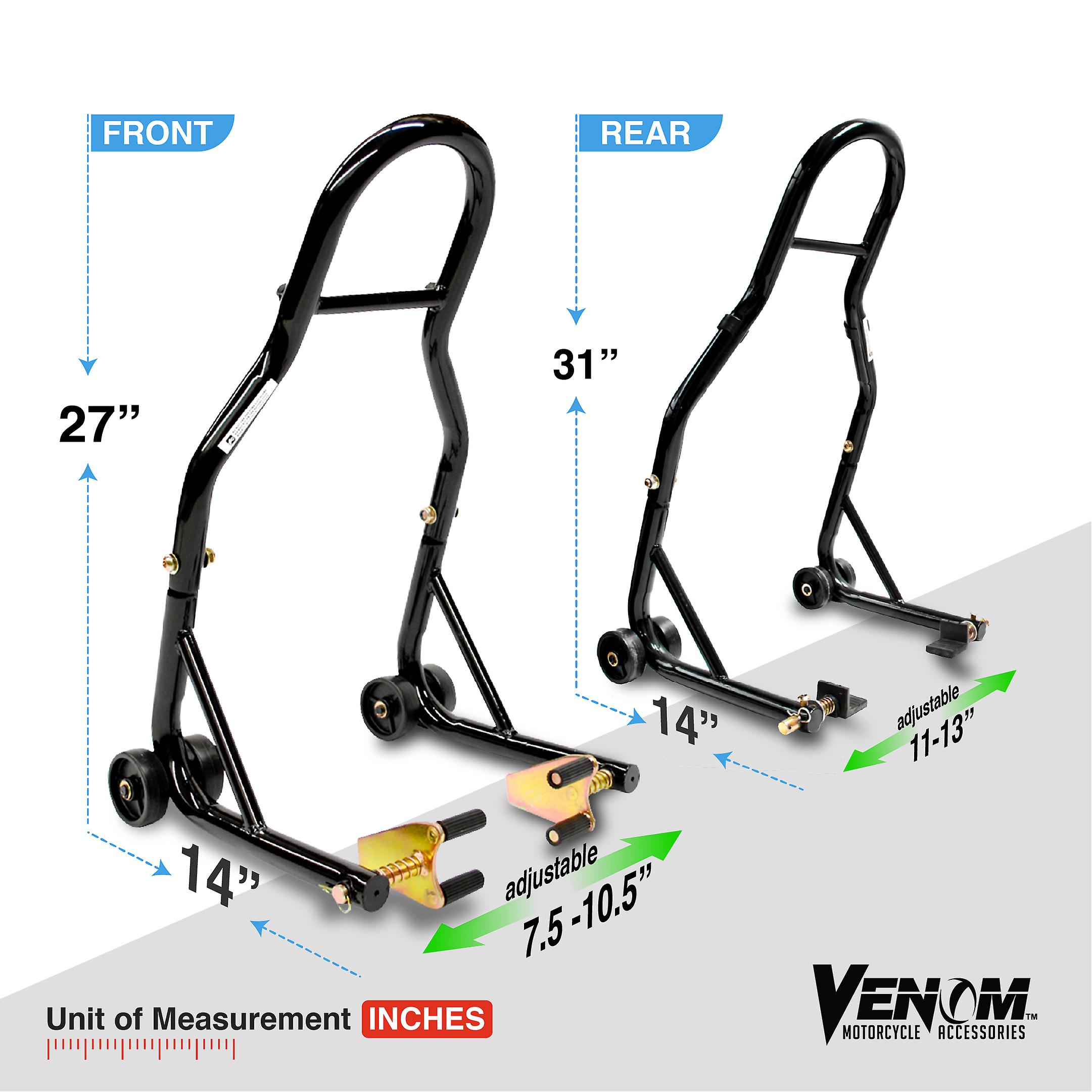 Motorcycle Front+Rear Paddle Wheel Lift Stand Compatible with Kawasaki Ninja ZXR ZX750 7R ZX900 9R