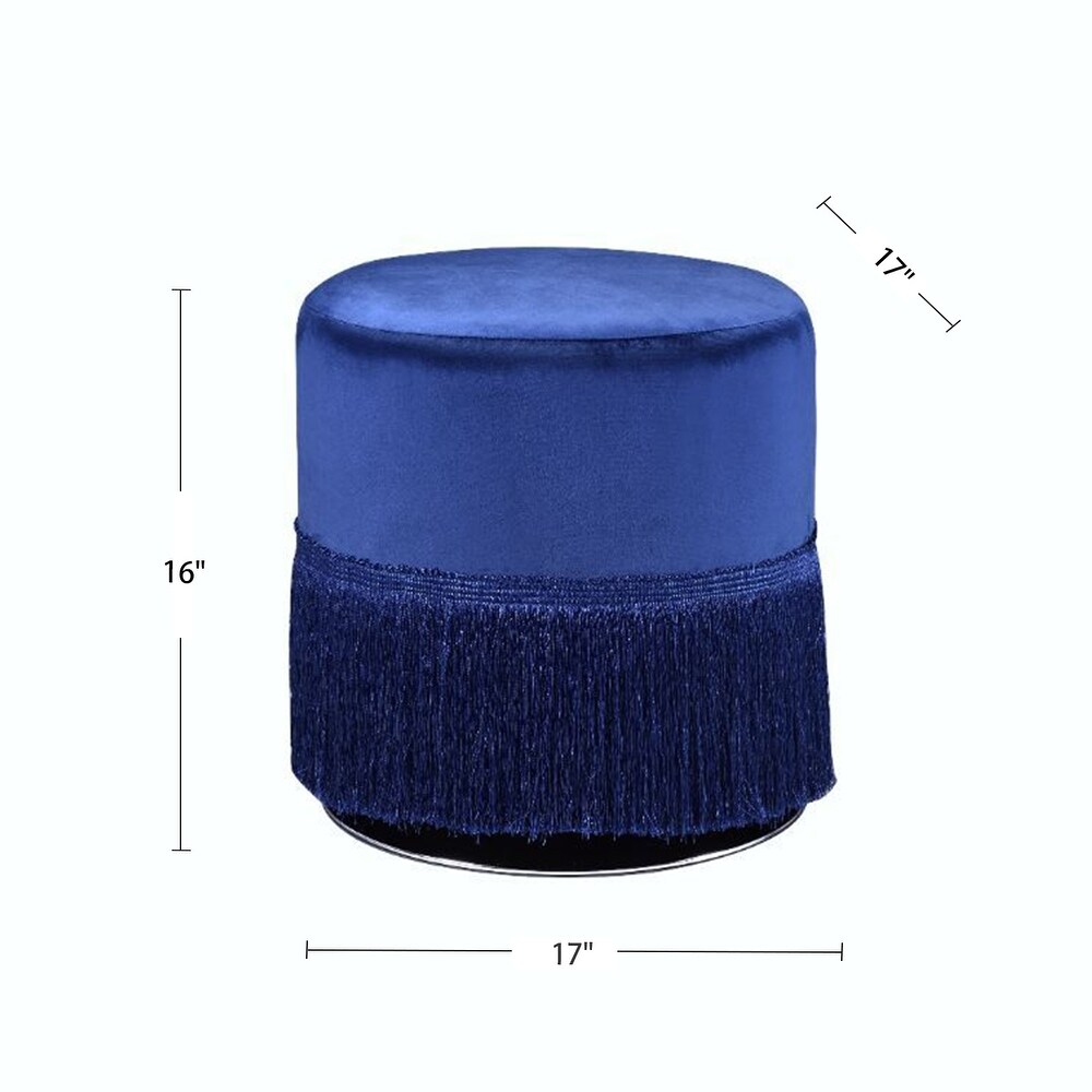 Round Ottoman with Fringe Base