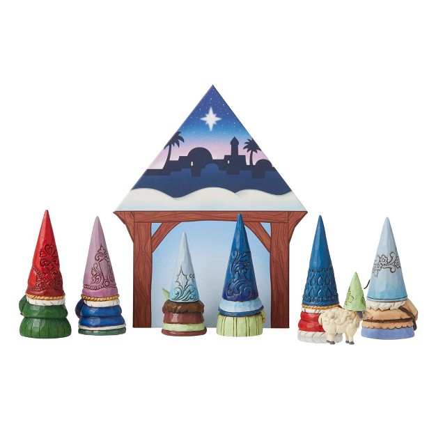 Jim Shore Small But Miraculous Seven Figurines And One Backdrop 6 75 Inches Heartwood Creek 6009346 Resin Blue