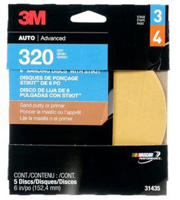 3M 31435 6 9320Gr Stikit Gold Disc 5/Pk