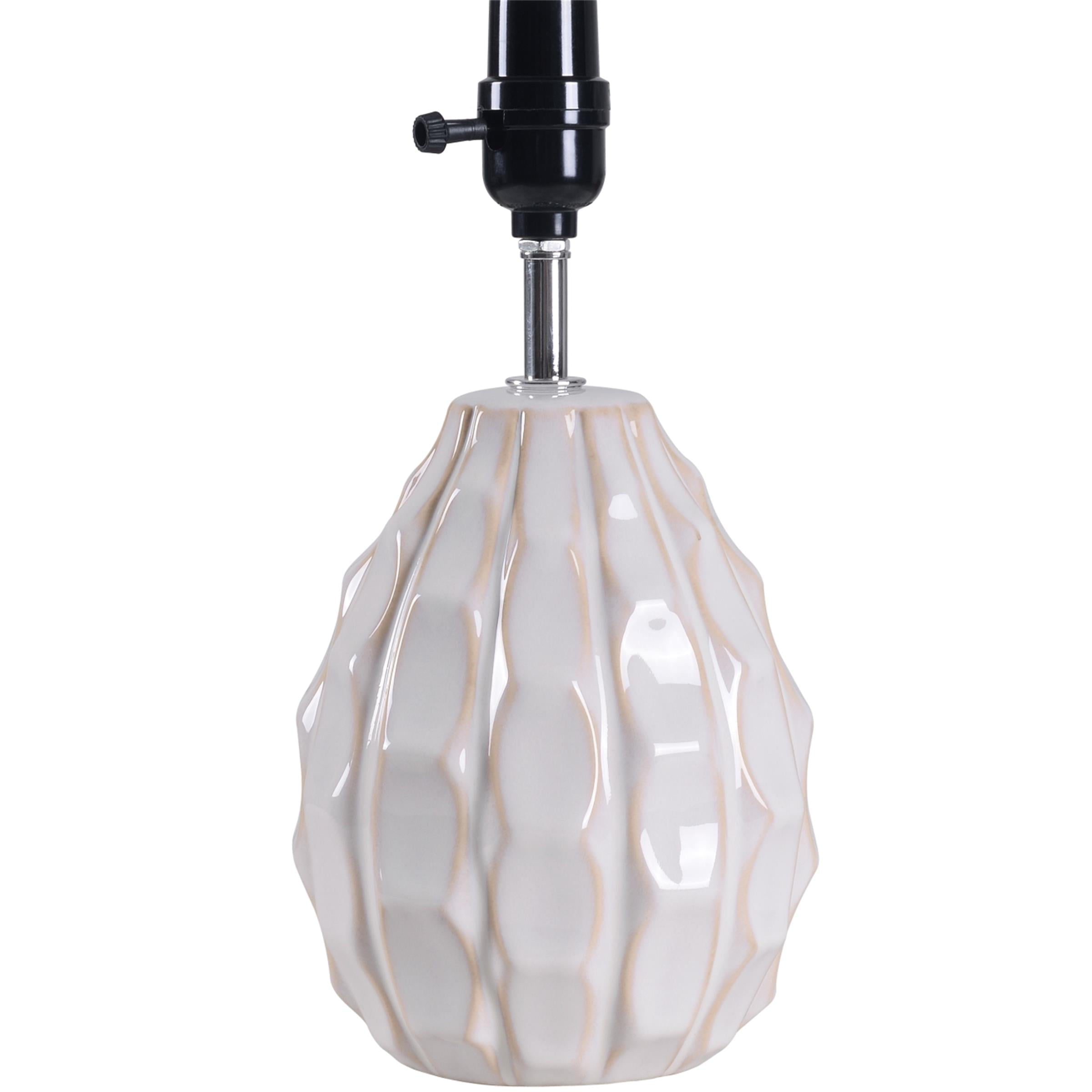 Mainstays Cream Sculptured Base Ceramic Table Lamp, 16.75