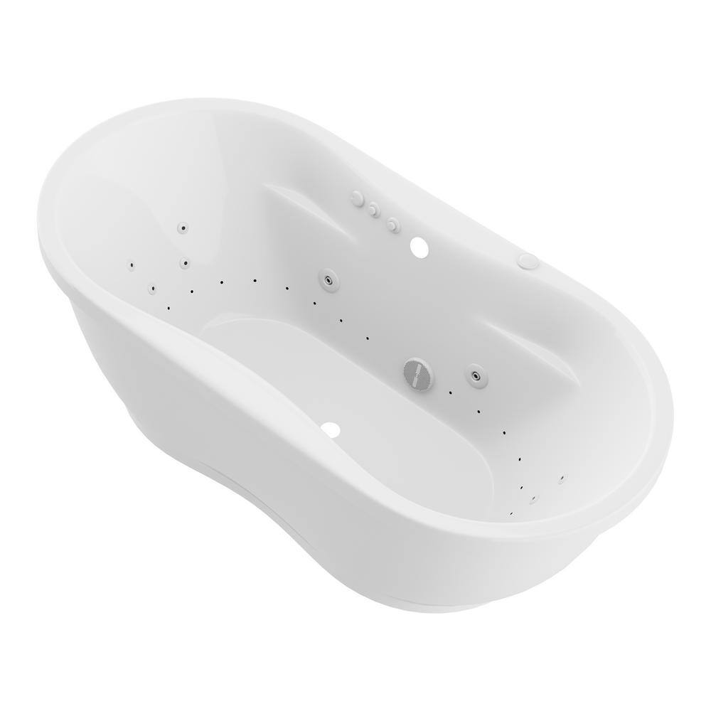 ANZZI Lori 72 in. Acrylic Flatbottom Whirlpool and Air Bathtub in White FT-AZ102