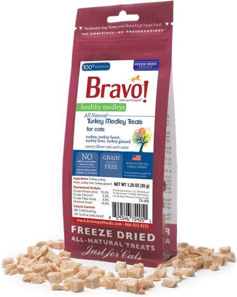 Bravo! Healthy Medley Turkey Medley Freeze-Dried Cat Treats