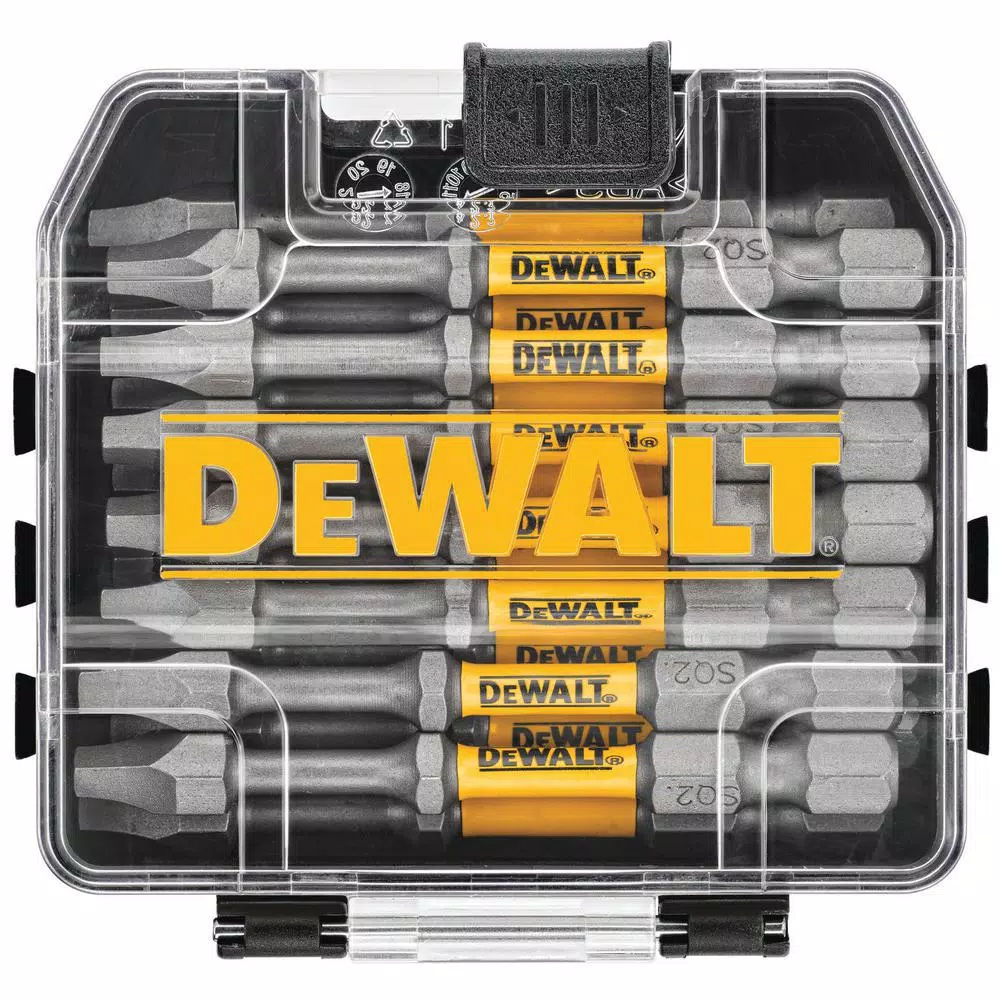 DEWALT MAX IMPACT 2.5 in. #2 Square Bit (15-Piece) with Small Bulk Storage Case with Bonus MAX Impact 6 in. Bit Holder and#8211; XDC Depot