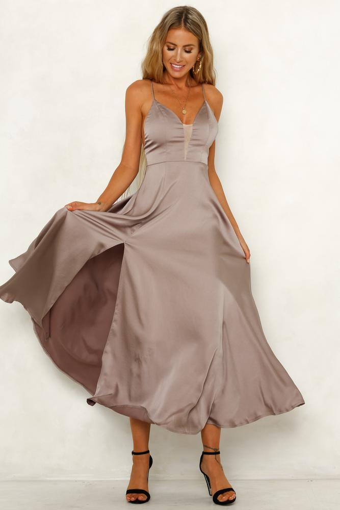 Hard To Deny Maxi Dress Taupe