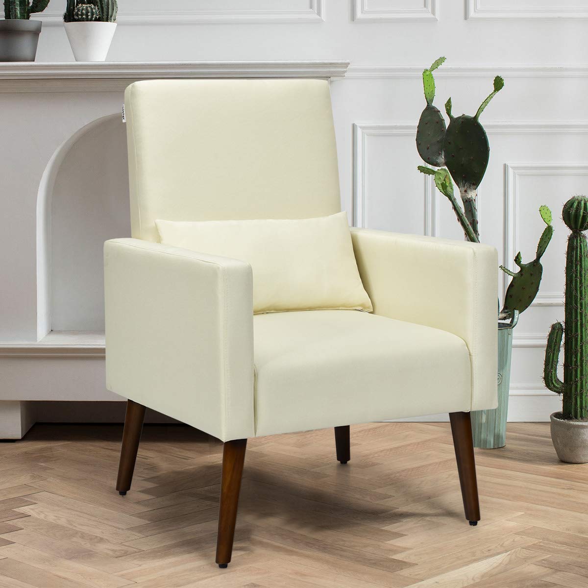 Giantex Upholstered Rocking Chair, Modern High Back Armchair