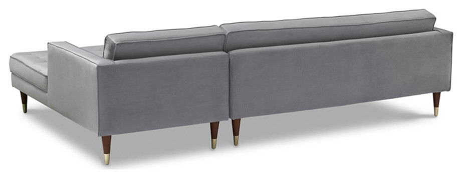 Armen Living Somerset Tufted Modern Velvet Right Sectional Sofa in Gray   Sectional Sofas   by Homesquare  Houzz