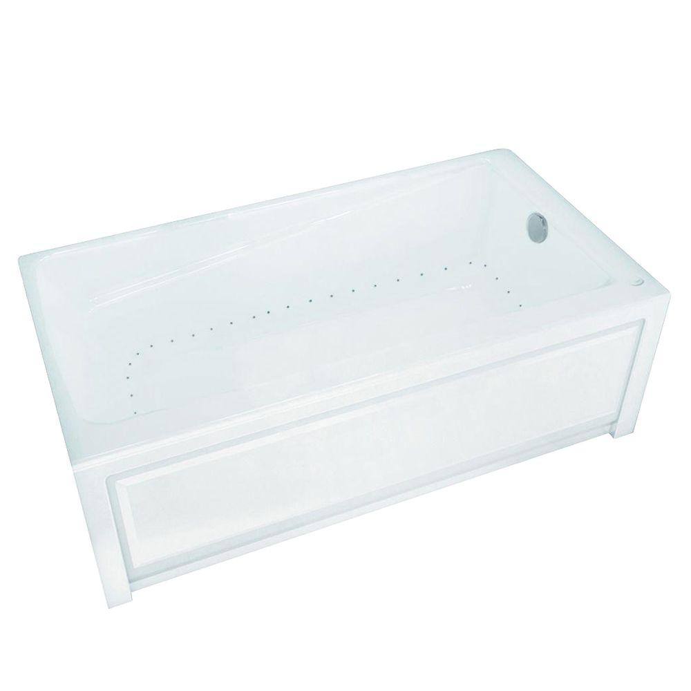 MAAX New Town 6032 5 ft. Acrylic Right Drain Rectangular Alcove Air Bath Tub in White 105456-108-001-002