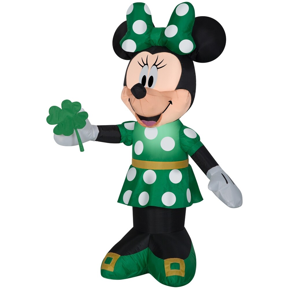 Gemmy Airblown Inflatable St. Patrick's Day Minnie Mouse  3.5 ft Tall  green   42.13x17.72x28.35