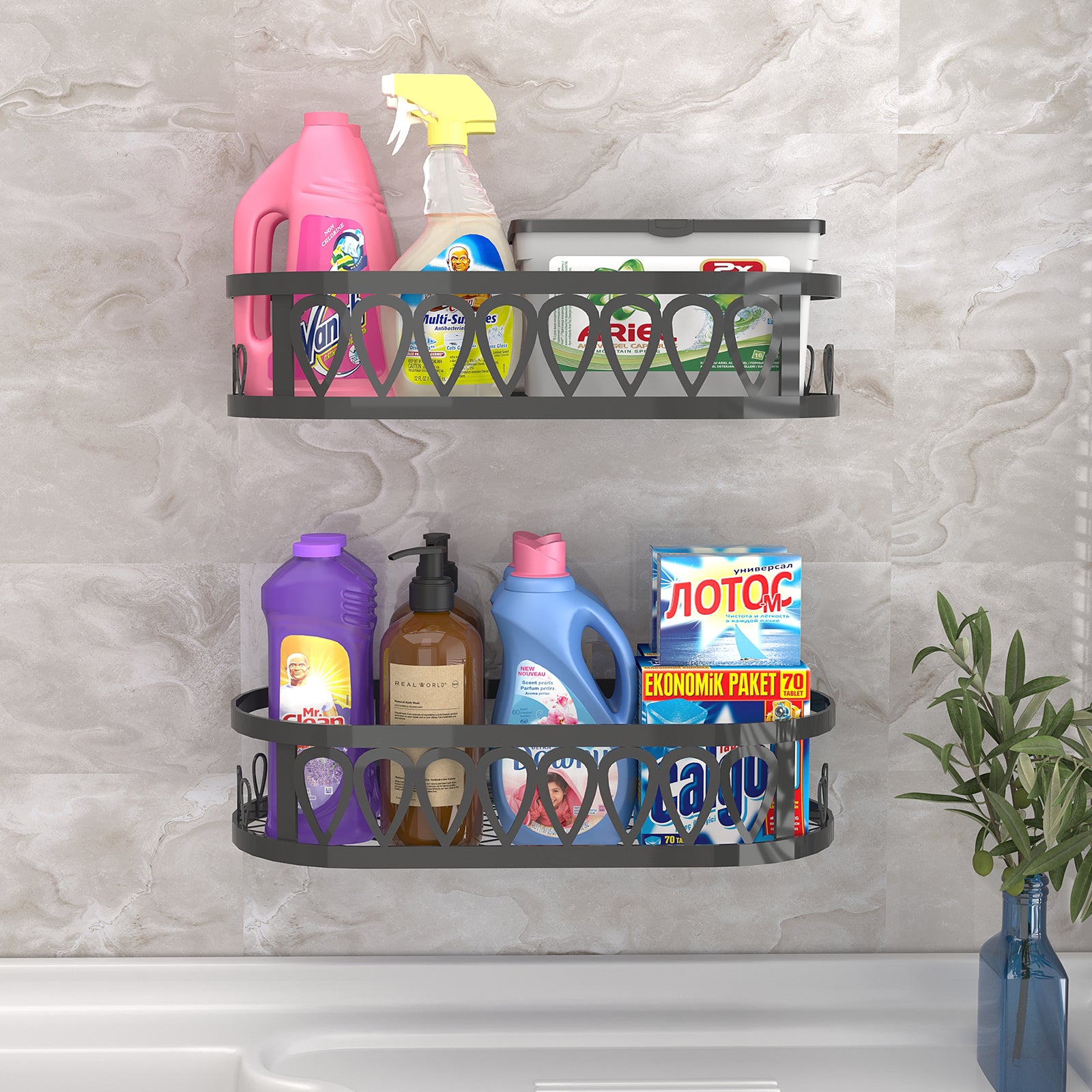 Shower Organizer, Shower Caddy Rack with Soap Dish for Shower Organizer, 4 Pack