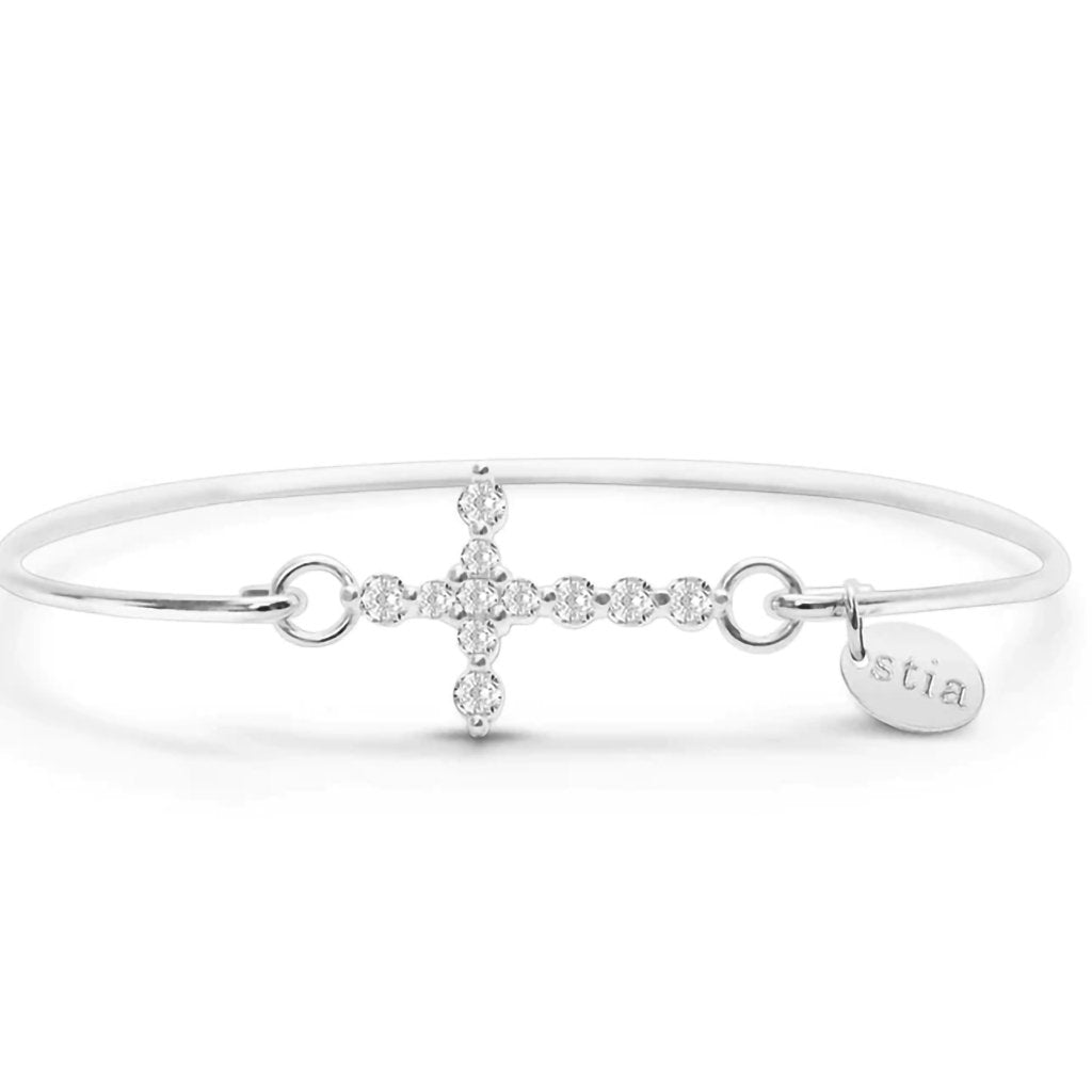 Stia  Pavé Icon Bracelet Diamond Prong Cross