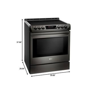 LG 6.3 cu. ft. Smart Slide-In Electric Range with ProBake Convection Induction  Self-Clean in Black Stainless Steel LSE4616BD