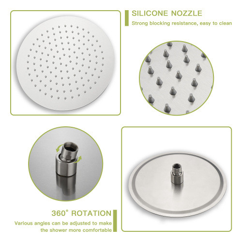 Shower set   10 inch brushed round top spray Showe...