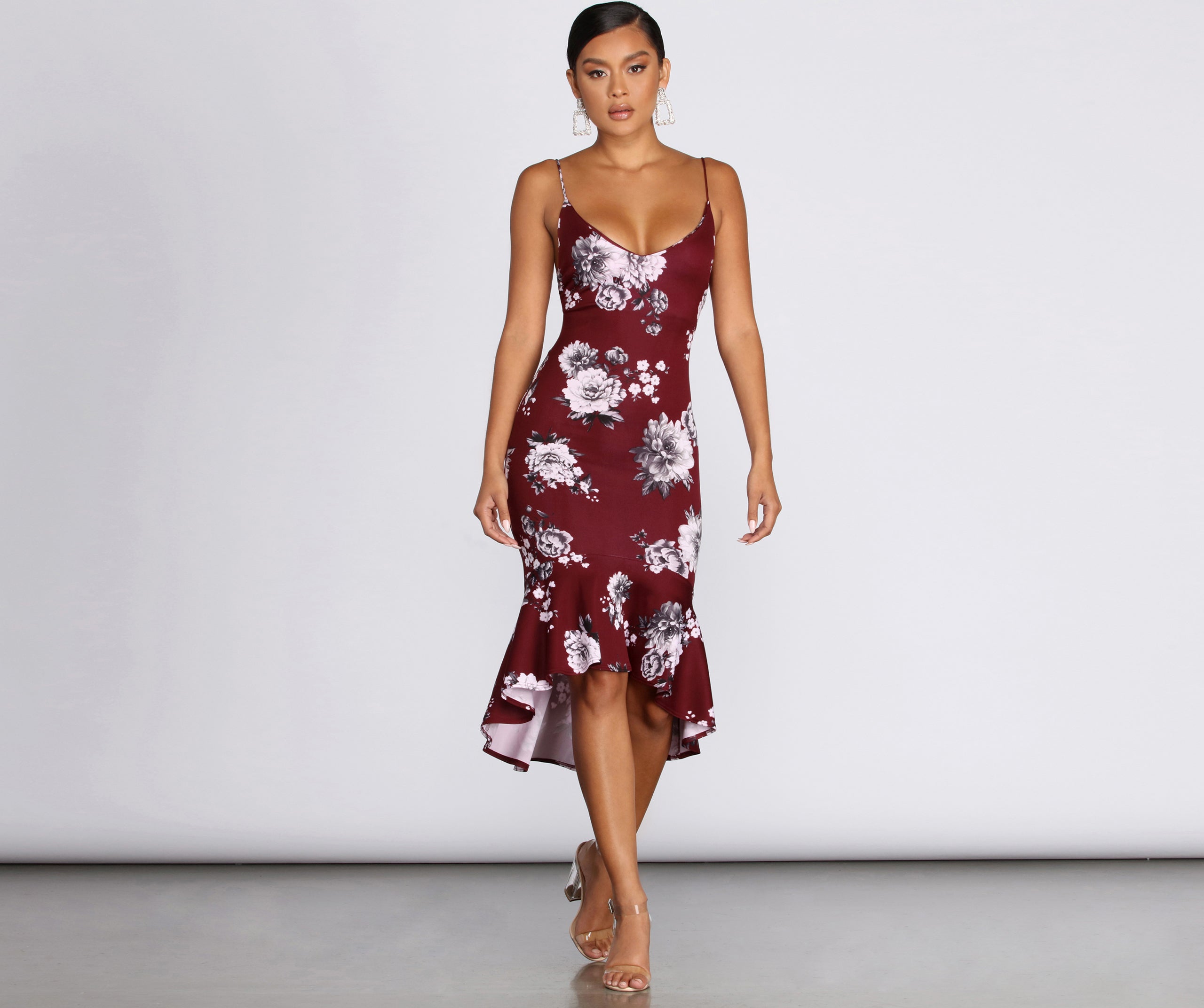 Flow With Floral Midi Dress