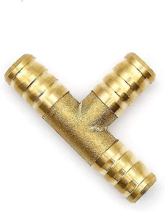 4 Pieces 10mm 3 Way Brass Connector Hose Extension Connector Garden Hose Connector Compressed Air Hose Connector Fuel Hose Connector T-piece