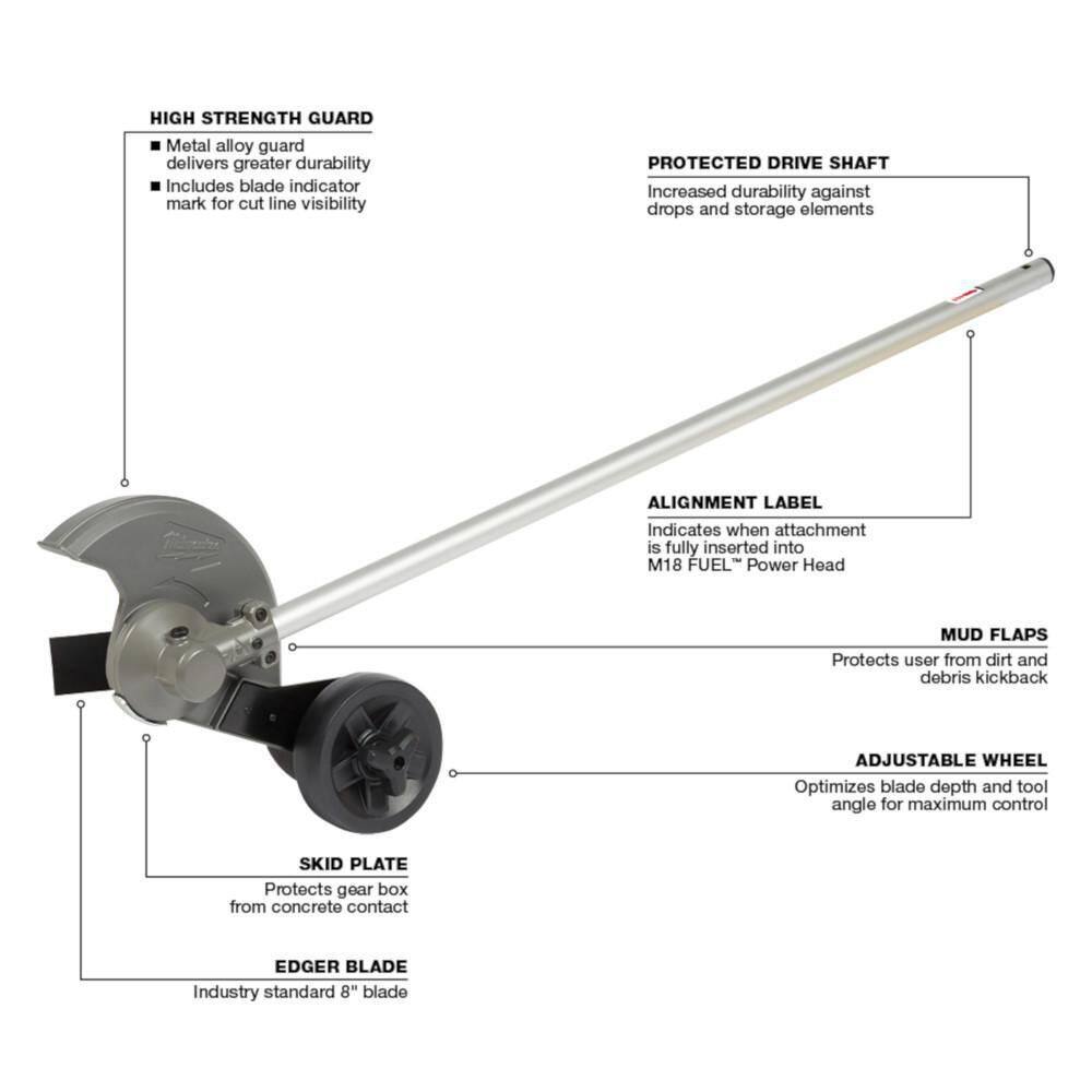 MW M18 FUEL QUIK-LOK Hedge Trimmer Attachment wM18 FUEL 10 in. Pole Saw Edger Brush Cutter Attachments (4-Tool) 49-16-2719-49-16-2720-49-16-2738-49-16-2