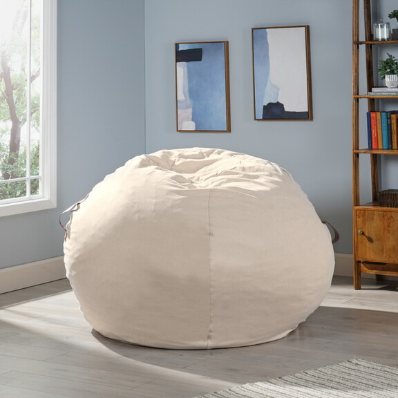 Avera Contemporary 5 Foot Bean Bag with Vinyl Stra...