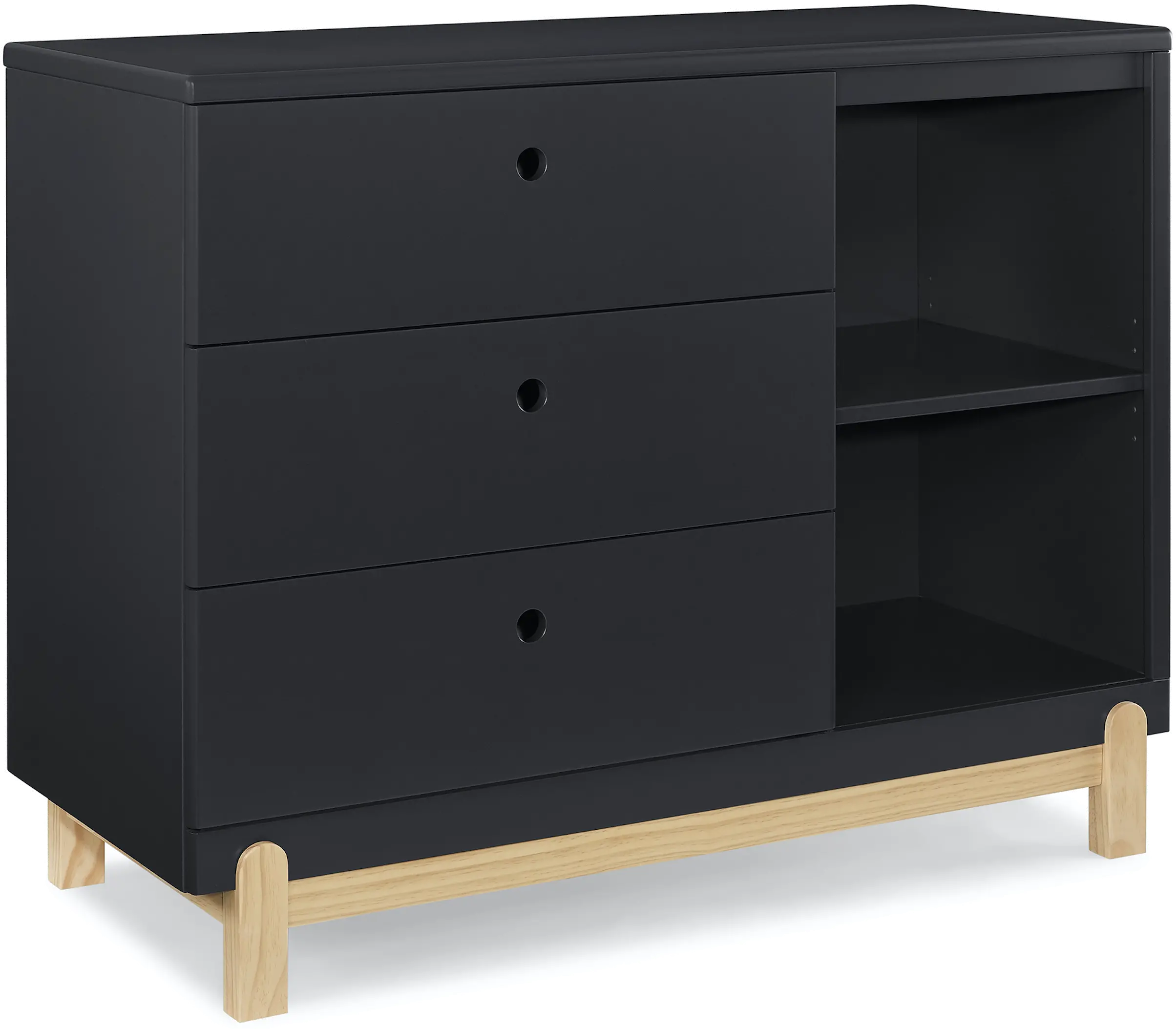 Poppy Dark Gray Dresser with Cubbies