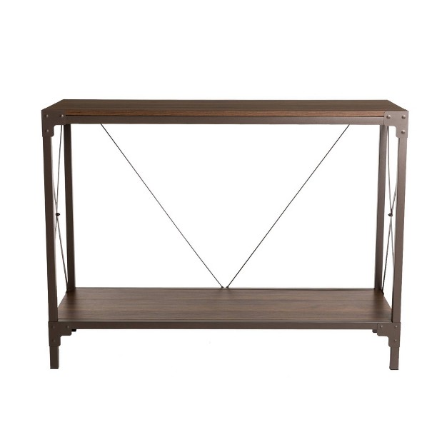 Modern Industry Metal wooden Console Table Glitzhome