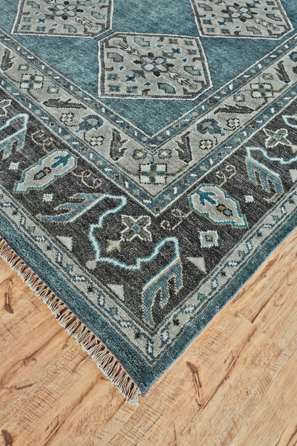 Alden Blue and Gray Rug by BD Fine