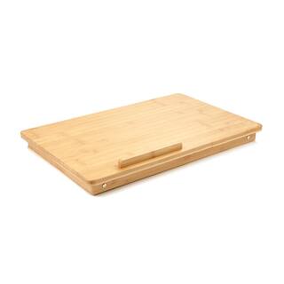 Mind Reader Eco-Friendly Adjustable Bamboo Laptop Bed Tray with Drawer Brown BEDTRAYBM-BRN