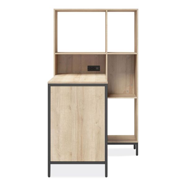 Whalen Turing Home Office Workstation with Integrated Bookcase and Power Center， 48.3