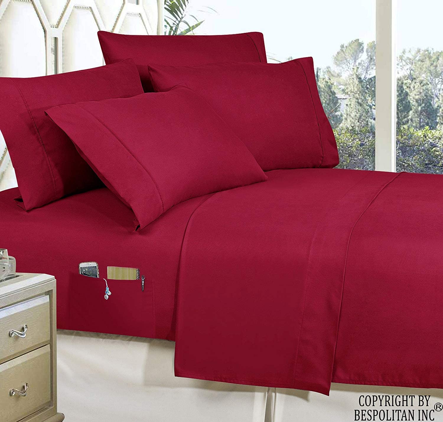 Bed-in-a-Bag Comforter 8 pcs Complete  Set Silky Soft Double Sided Pockets