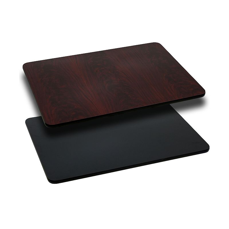 Emma and Oliver 30x42 Rectangular Black/Mahogany Reversible Laminate Table Top