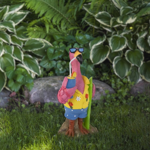 Tropical Pink Flamingo Outdoor Garden Statue