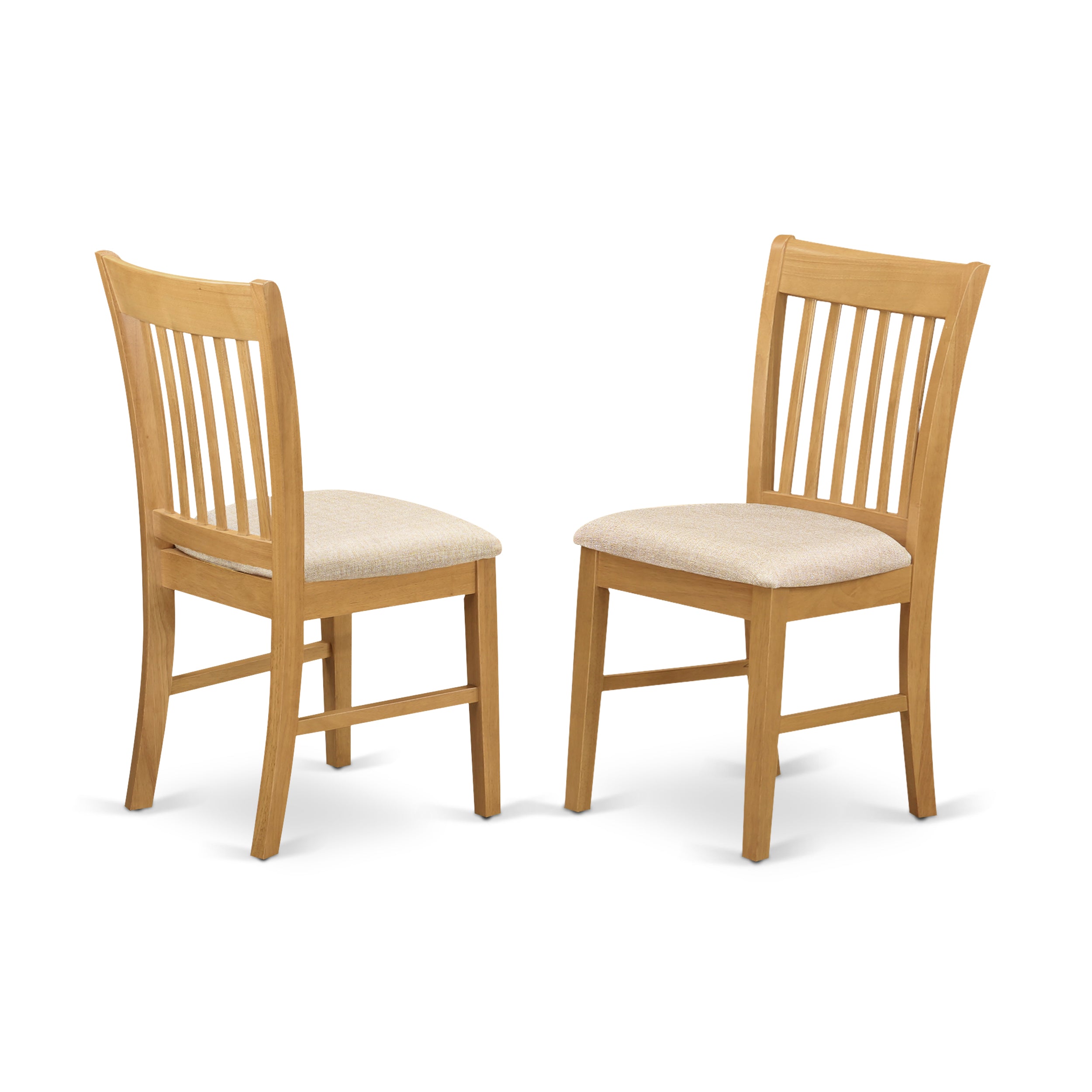 NFC-OAK-C Norfolk kitchen dining chair with Cushion Seat -Oak Finish. - Set of 2