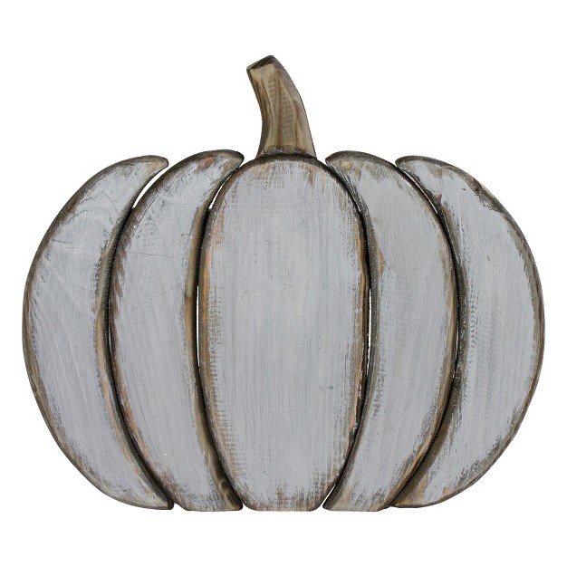 Northlight 13 75 White Wooden Pumpkin Fall Harvest Decoration