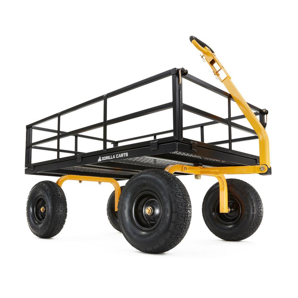 GORILLA CARTS 1400 lb. Super Heavy Duty Steel Utility Cart GOR1400-COM