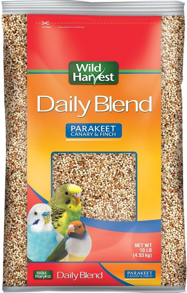 Wild Harvest Daily Parakeet， Canary and Finch Bird Food， 10-lb bag