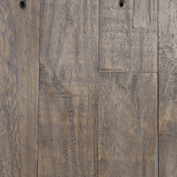 Handcrafted Reclaimed Wood End Table with Grains， Weathered Gray