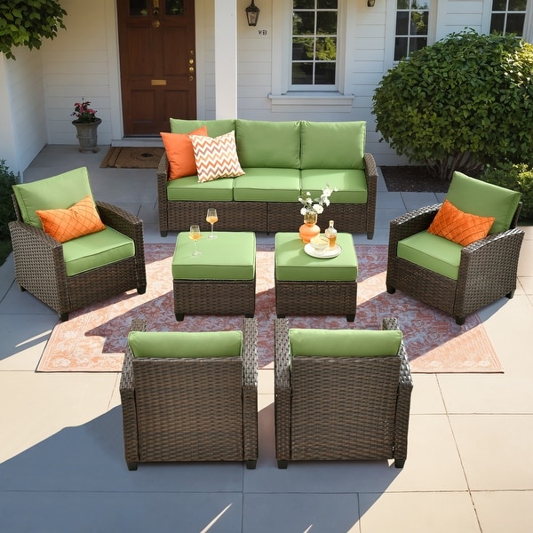 XIZZI Patio Rattan Wicker Furniture Conversation Set