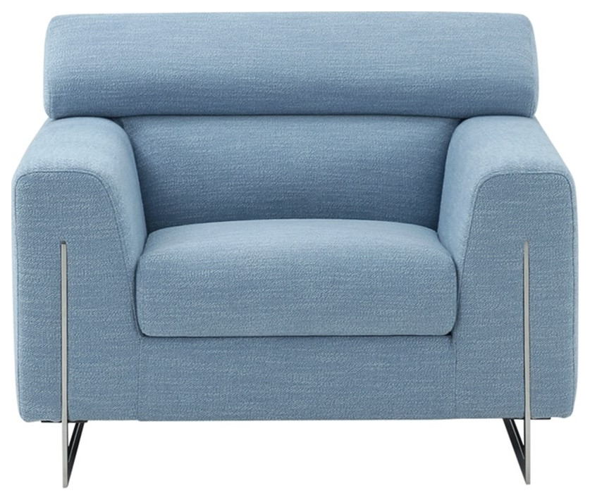 Pasargad Home Serena Modern Lounge Chair Blue   Contemporary   Armchairs And Accent Chairs   by Homesquare  Houzz