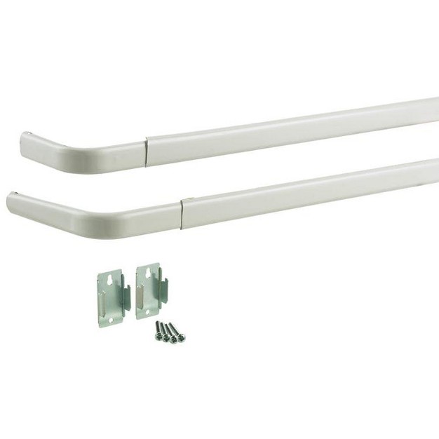 Kenney Enamel White Double Curtain Rod 28 In L X 48 In L