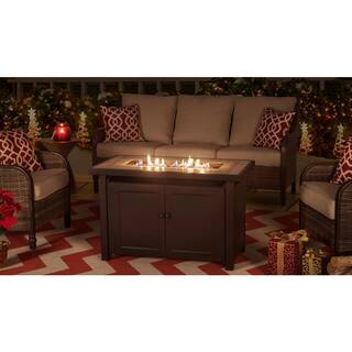 Sunjoy AmberCove Hartnell 40 in. W Outdoor Rectangular Steel Propane Firepit Table A302008600