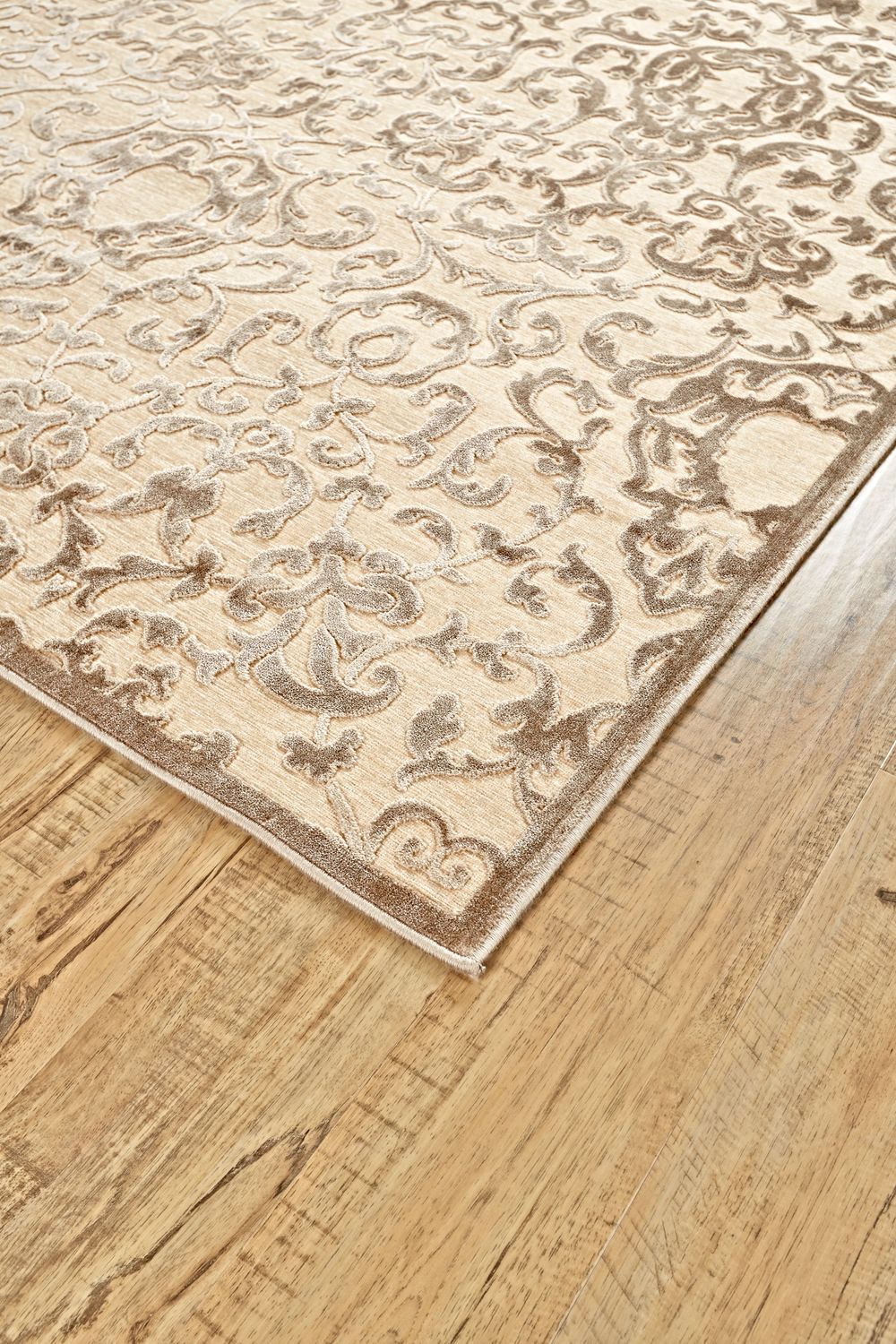 Pellaro Cream and Brown Rug by BD Fine